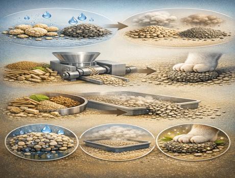 كيف تؤثر بنية حبيبات رمل القطط على الأداء؟