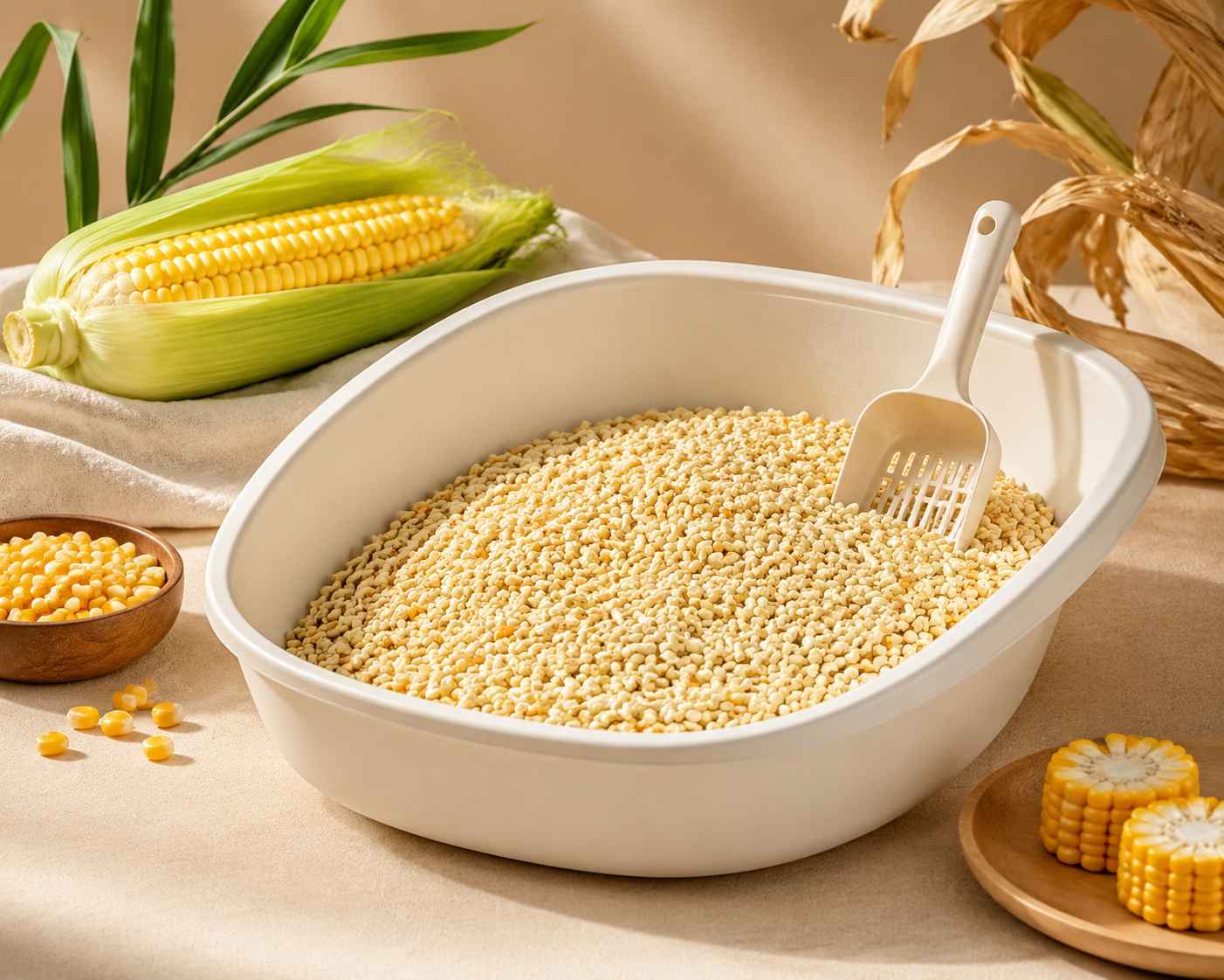 رمل القطط المصنوع من الذرة: خيار طبيعي ومستدام للعناية بالقطط الحديثة